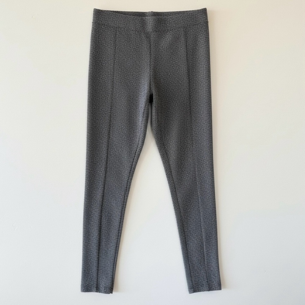 Anthropologie Rune NYC Herringbone Knit Leggings XS | Black White Gray NWOT